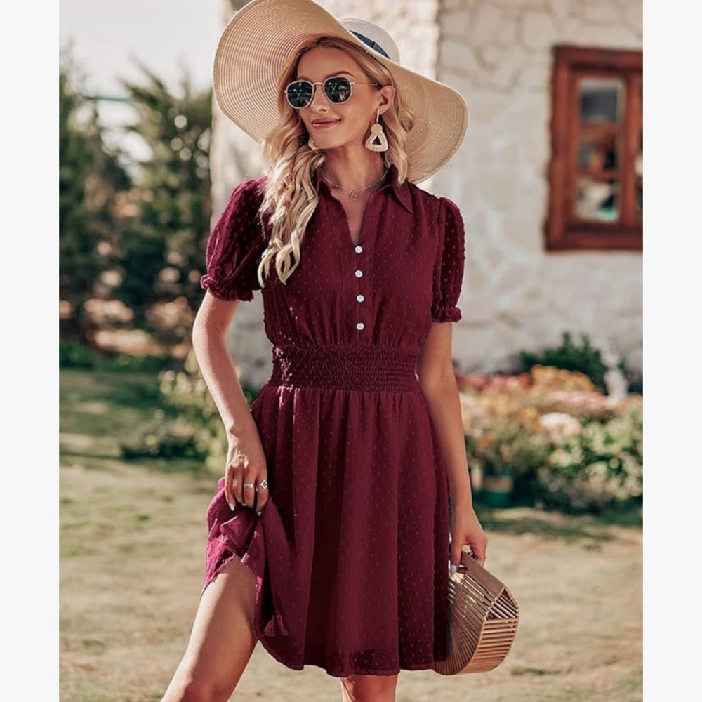 Elegant Burgundy Dress